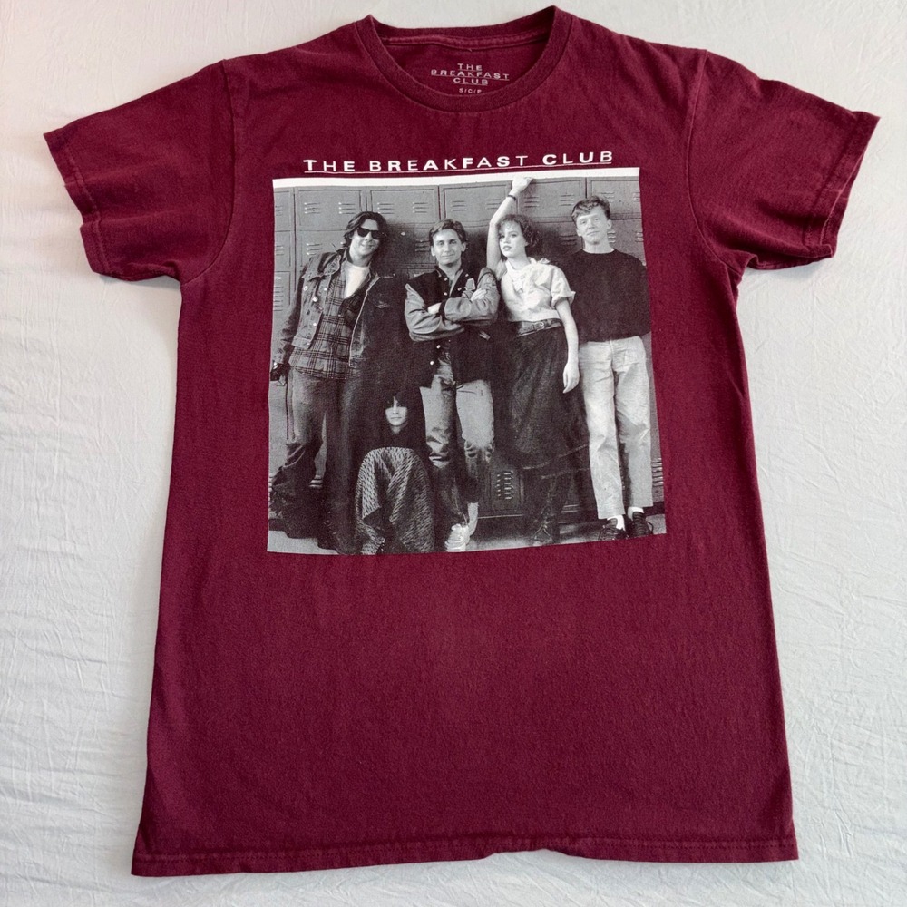 The Breakfast Club Graphic T-Shirt Maroon Burgundy 80s Movie Quote Small